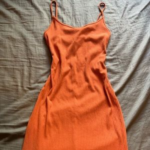 Bodycon Burnt Orange spaghetti strap dress